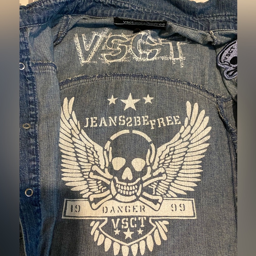VSCT | Vintage Men’s VSCT Denim Shirt with Logo Patches | Clubwear | Y2K EUC L. - Picture 13 of 13
